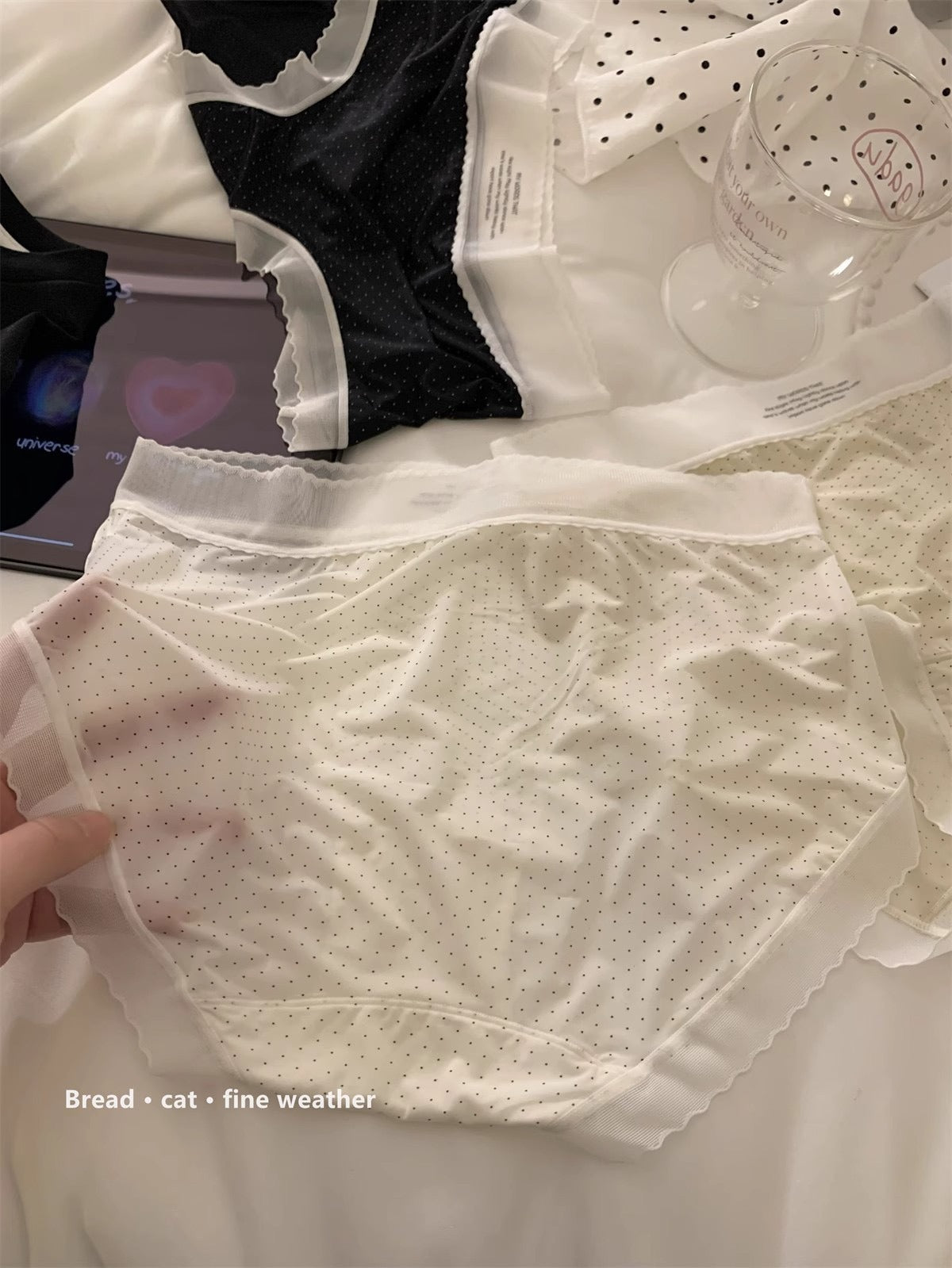 Dotted Ice Silk Buttermilk Panties