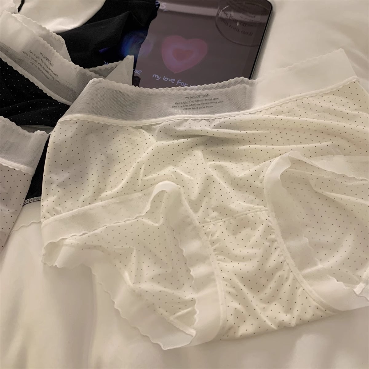 Dotted Ice Silk Buttermilk Panties