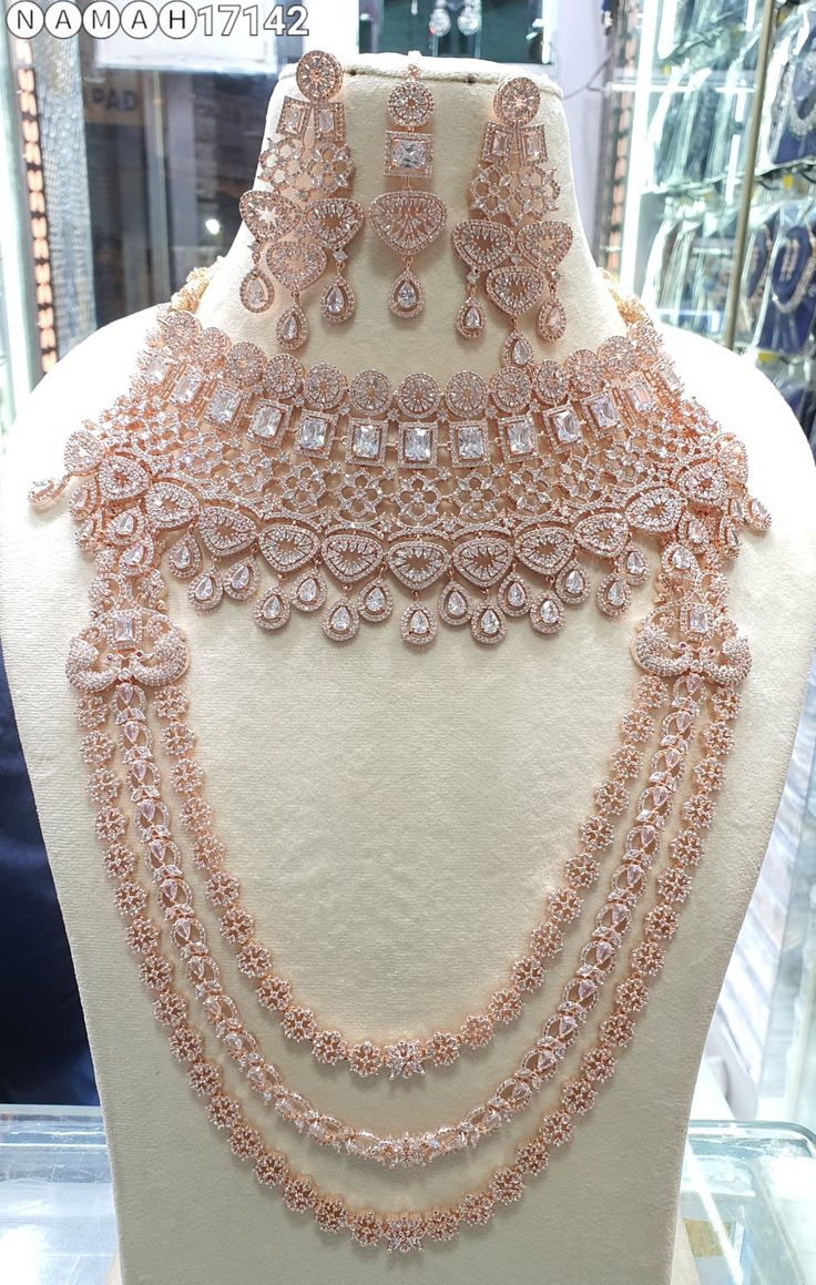Gulabo Glitz (Rose Glow) layer Necklace Set