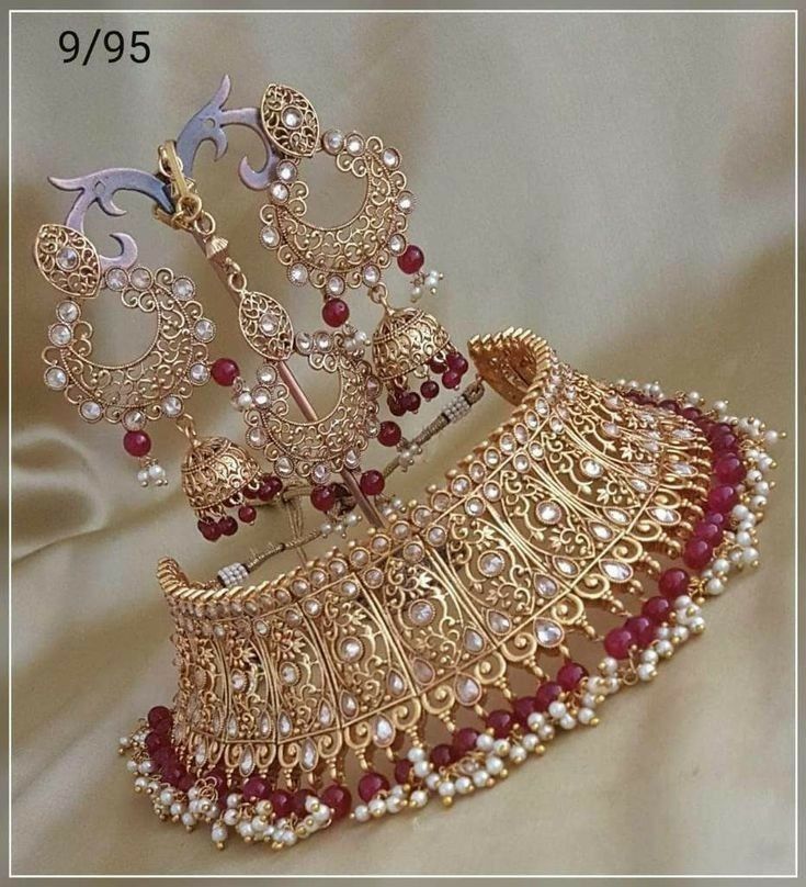 Beautiful Designer Kundan Choker Set Necklace + Earring + Maang Tikka